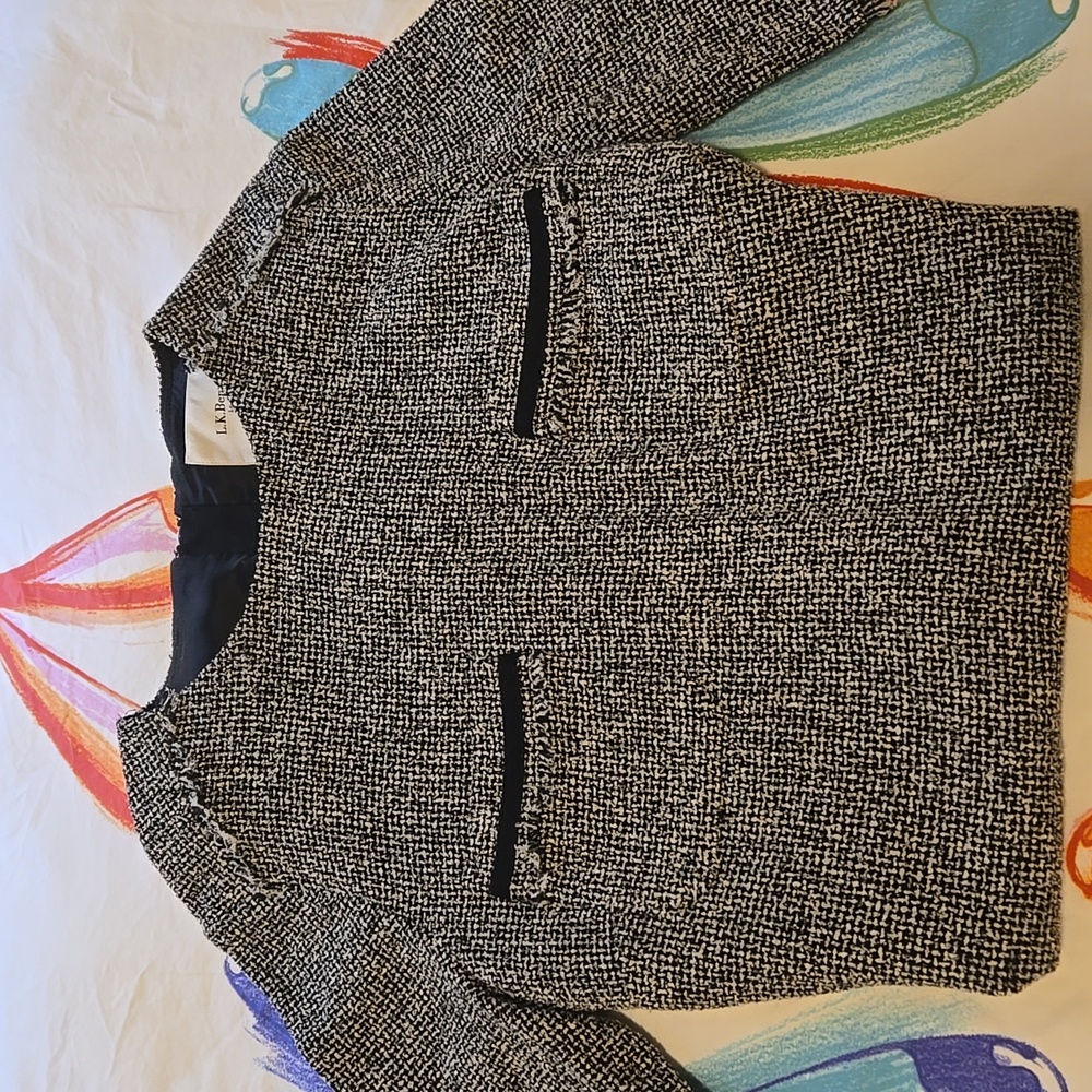 L.K. Bennett black and cream dress. Size 10. Used. Good condition.